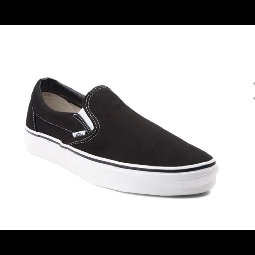 NWT Womens Black Slip On Vans size 8